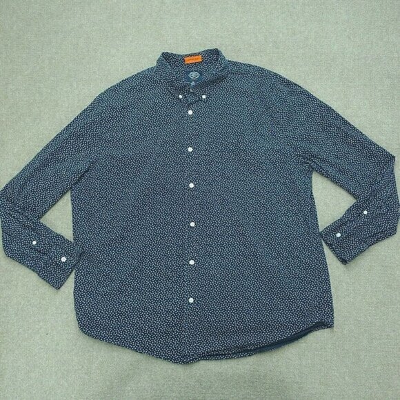 St. John's Bay shirt button‎ down men's 2XL Comfort Flex blue long-sleeve cotton - Picture 1 of 6